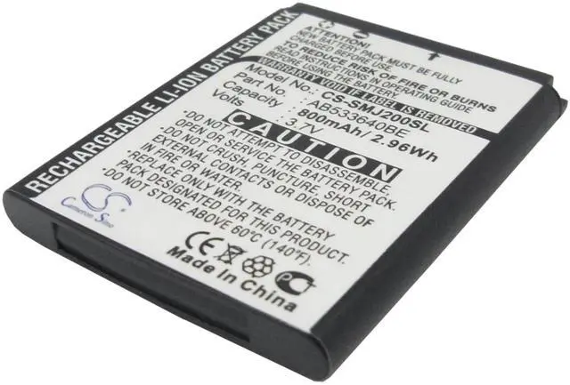 Main image of Battery for Samsung SGH-J200 AB533640BE Mobile SmartPhone CS-SMJ200SL 3.7v 800mA