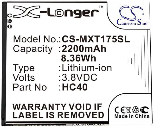 Alt view image 3 of 3 - Battery for Motorola M2998 M2C63 Moto C IN XT1754 XT1755 XT1758 HC40 CS-MXT175SL