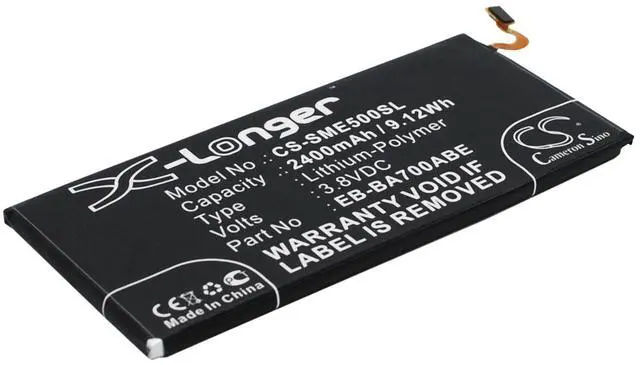 Alt view image 2 of 6 - Battery for Samsung Galaxy E5 SM-E500F SM-E500H SM-E500M EB-BE500ABA EB-BE500ABE