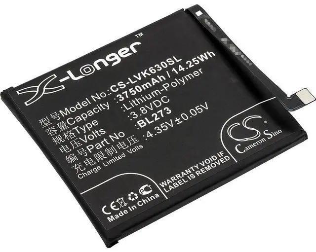Main image of Battery for Lenovo K6 Note Dual SIM K8 Plus BL273 CS-LVK630SL 14.25Wh X-Longer