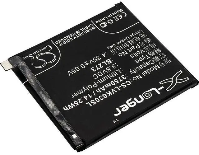 Alt view image 2 of 4 - Battery for Lenovo K6 Note Dual SIM K8 Plus BL273 CS-LVK630SL 14.25Wh X-Longer