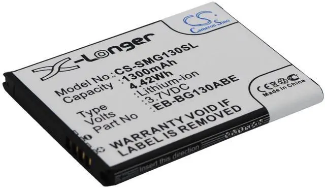 Alt view image 2 of 5 - Battery for Samsung Galaxy Young 2 SM-G130 SM-G130H EB-BG130ABE EB-BG130BBE
