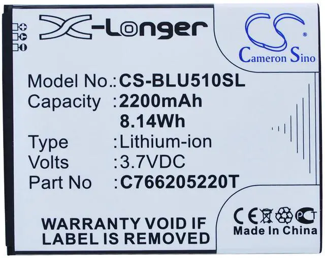 Alt view image 2 of 4 - Battery for BLU D550 D550A D551A Studio 5.3 II C766205220T Mobile CS-BLU510SL