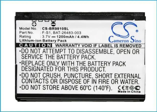 Alt view image 5 of 5 - Battery for Blackberry Jennings Torch 2 9810 9800 Slider BAT-26483-003 F-S1