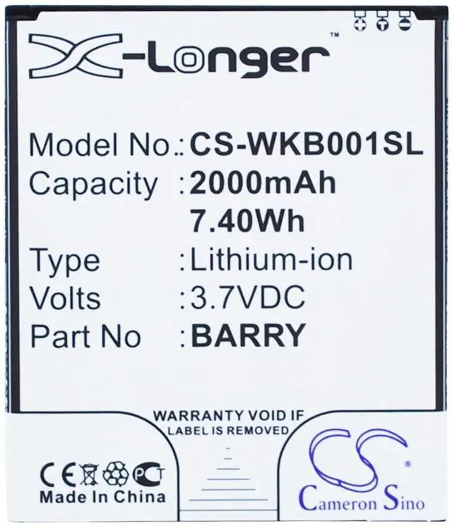 Main image of Battery for Wiko Barry Dual SIM BARRY Mobile SmartPhone CS-WKB001SL X-Longer