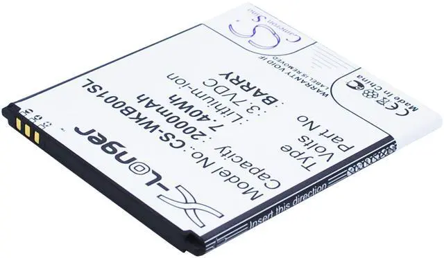 Alt view image 2 of 5 - Battery for Wiko Barry Dual SIM BARRY Mobile SmartPhone CS-WKB001SL X-Longer