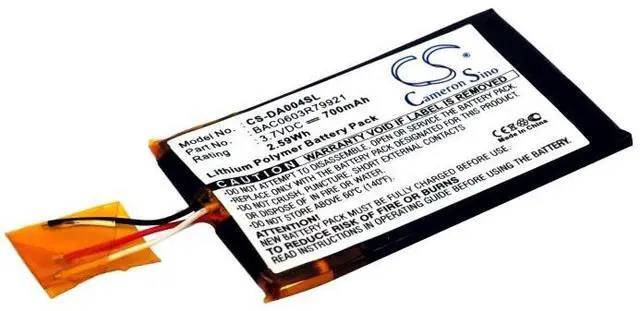 Main image of Battery for Creative Zen Wav BAC0603R79921 Player CS-DA004SL 3.7v Li-Polymer