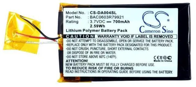 Alt view image 5 of 5 - Battery for Creative Zen Wav BAC0603R79921 Player CS-DA004SL 3.7v Li-Polymer