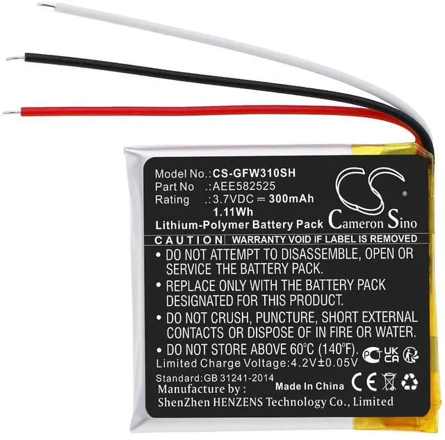 Alt view image 3 of 4 - Battery for Golf Buddy WTX WTX+ AEE582525 Smartwatch CS-GFW310SH 3.7v Li-Polymer