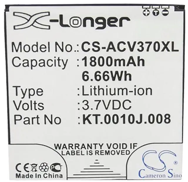 Alt view image 5 of 5 - Battery for Acer Liquid E2 Dou V370 JD-201212-JLQU-C11M-003 KT.0010J.008 Li-ion