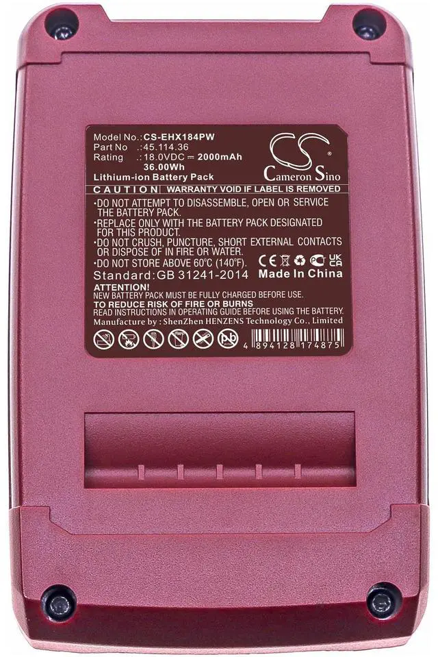 Alt view image 5 of 6 - Battery for Einhell Kraftixx Gardol 4514071 4514072 45.114.36 511395 4511396 18V