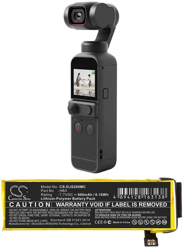 Alt view image 5 of 5 - Battery for DJI Osmo Pocket 2 II HB3 OT-210 Camera CS-DJS200MC 7.7v Li-Polymer