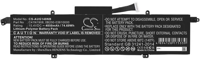 Alt view image 3 of 6 - Battery for Asus C41N1908 0B200-03610000 0B200-03610100 ROG Zephyrus G14 GA401QM