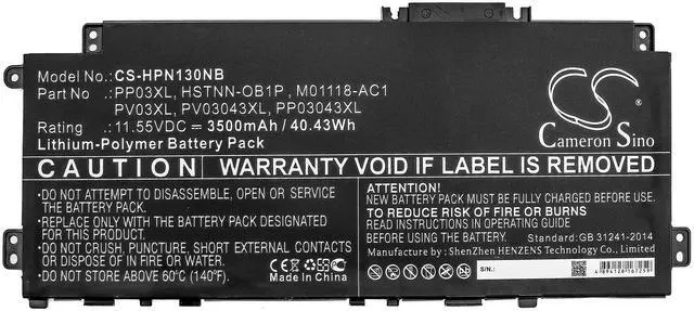 Alt view image 3 of 5 - Battery for HP PP03XL HSTNN-OB1P M01118-AC1 M01144-005 PV03XL Pavilion 14-DV