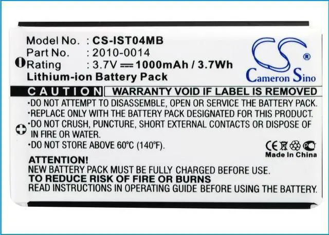Alt view image 5 of 5 - Battery for IRIS 2010-0014 ST4ex CS-IST04MB 3.7V Mobile PDA Smart Card Reader