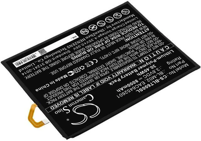 Alt view image 2 of 5 - Battery for LG BL-M02 EAC6452601 G Pad 5 LM-T600L LM-T600QS LM-T600VS LM-T600TS