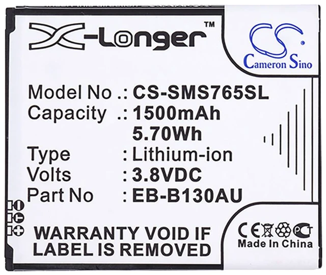 Alt view image 5 of 5 - Battery for Samsung GreatCall Touch 3 Jitterbug SM-310 EB-B130AE EB-B130AU
