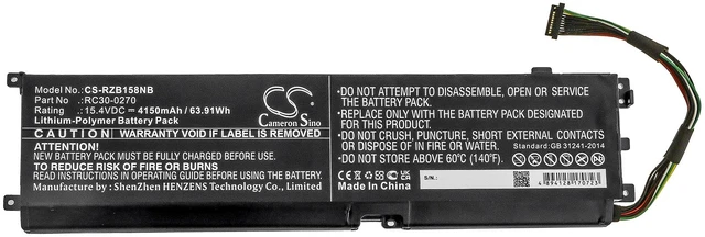 Alt view image 3 of 5 - Battery for Razer Blade 15 Base 2018 RZ09-02705E75 RZ09-02705E76 RC30-0270