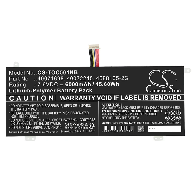 Alt view image 3 of 5 - Battery for 4588105-2S 40071698 40072215 Dynabook C40 C50 Medion Akoya E15403