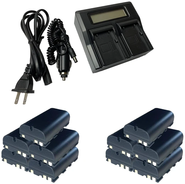 Main image of 10 Batteries + Battery Charger for Leica GEB-211 GEB212 GEB90 ATB221 772806 GS20