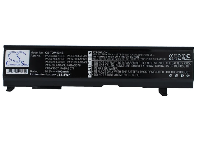 Alt view image 5 of 5 - Battery for PA3399U-1BRS PA3400U-1BRS Toshiba A100 A80 M40 M50 Tecra A3 A4 A5 A6