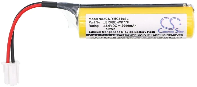 Alt view image 3 of 6 - Battery for Yaskawa ER6BD-WK77P ER6BDWK77P YRC1000 CS-YMC110SL 3.6V Li-MnO2