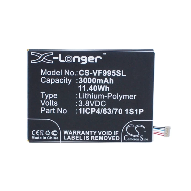 Alt view image 5 of 6 - Battery for Vodafone Smart ultra 6 V995 V995N VF-V995 VF-V995N 1ICP4/63/70 1S1P