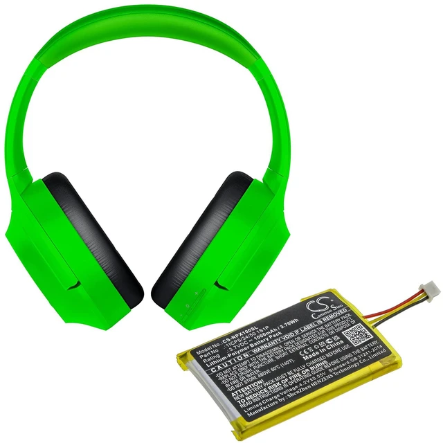 Alt view image 6 of 6 - Battery for Razer OPUS X 1ICP5/34/50 1S1P Wireless Headset CS-RPX100SL 1000mAh