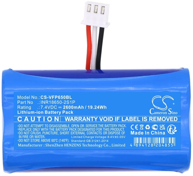 Alt view image 3 of 5 - Battery for VeriFone X990 X970 T650p Payment Terminal CS-VFP650BL 7.4v Li-ion