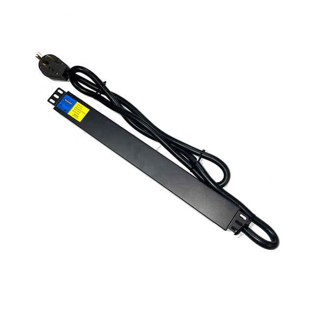 Main image of 50Amp 200-250V PDU Meter Surge Protector NEMA 6-50P 6x C13 w/ 6 Power C14 Cable