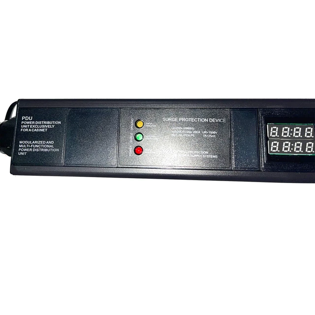 Alt view image 2 of 7 - 50Amp 200-250V PDU Meter Surge Protector NEMA 6-50P 6x C13 w/ 6 Power C14 Cable