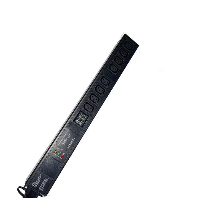 Alt view image 3 of 7 - 50Amp 200-250V PDU Meter Surge Protector NEMA 6-50P 6x C13 w/ 6 Power C14 Cable