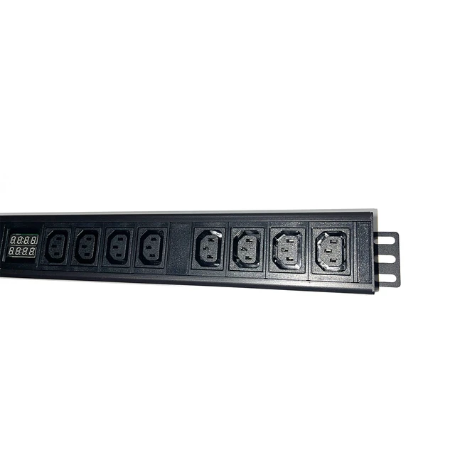 Alt view image 4 of 7 - 50Amp 200-250V PDU Meter Surge Protector NEMA 6-50P 6x C13 w/ 6 Power C14 Cable