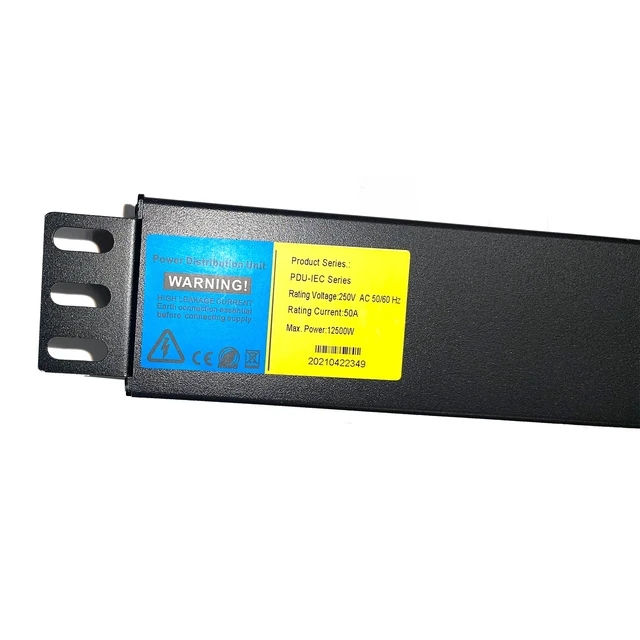 Alt view image 6 of 7 - 50Amp 200-250V PDU Meter Surge Protector NEMA 6-50P 6x C13 w/ 6 Power C14 Cable