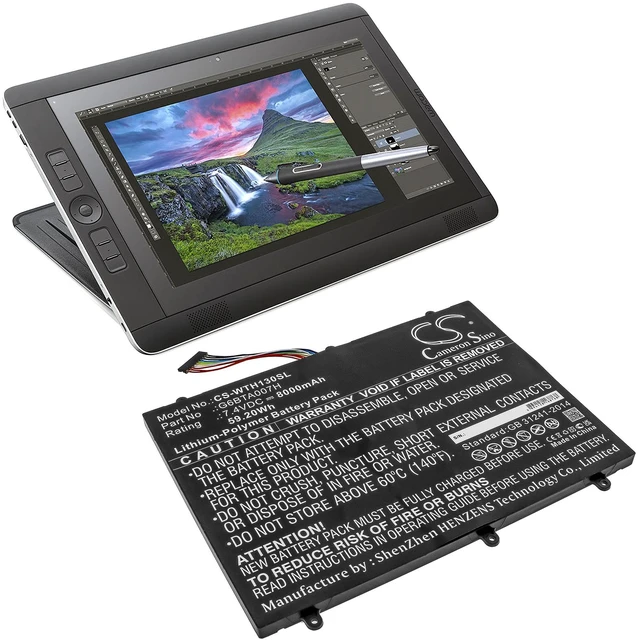 Alt view image 5 of 5 - Battery for Wacom Cintiq Companion 2 DTH-W1300 G6BTA007H Tablet CS-WTH130SL