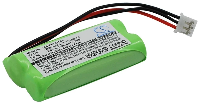Alt view image 2 of 6 - Battery for Philips DECT 211 215 Xalio Kala 300 2HR-AAAU 60AAAH2BMX H-AAA600X2