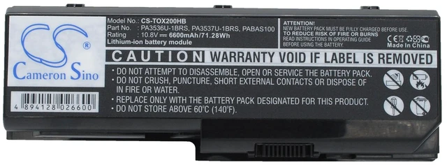 Main image of Battery for Toshiba P200 L355D PA3536U-1BRS PA3537U-1BAS PA3537U-1BRS PABAS100
