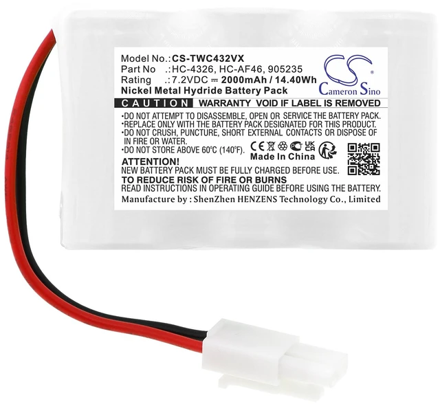 Alt view image 3 of 5 - Battery for TWINBIRD HC-4326BL HC-4359 HC-5237 102000 905235 HC-4326 HC-AF46