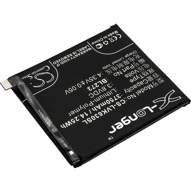 Alt view image 2 of 4 - Battery for Lenovo K6 Note Dual SIM K8 Plus BL273 CS-LVK630SL 14.25Wh X-Longer