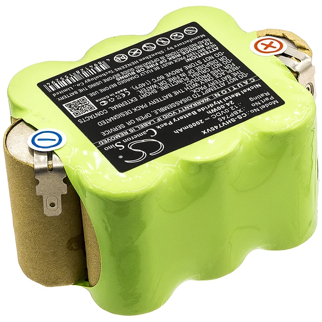 Alt view image 2 of 3 - Battery for Shark SV745 XBP745 Vacuum CS-SHV745VX 12.0v 2000mAh Ni-MH 24.00Wh