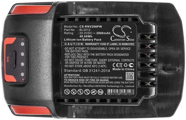 Alt view image 3 of 3 - Battery for Ingersoll Rand IQV20 IRTW7150 IRW7150 K1 IRW7150-K2 BL2010 BL2012