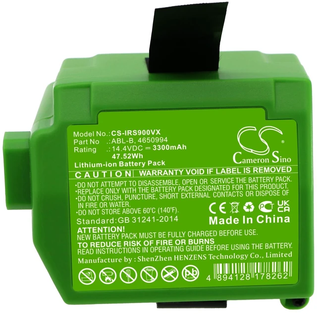 Alt view image 5 of 5 - Battery for iRobot Roomba S9 S9+ S955020 4650994 ABL-B Vacuum CS-IRS900VX 14.4v