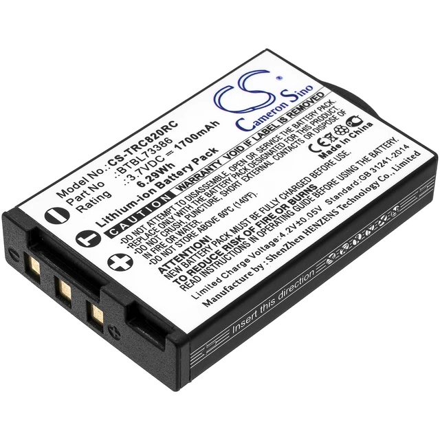 Main image of Battery for URC MXHP-R500 MXHP-R700 R100 RM-2 TRC-1080 TRC-820 BTBL73386 Remote