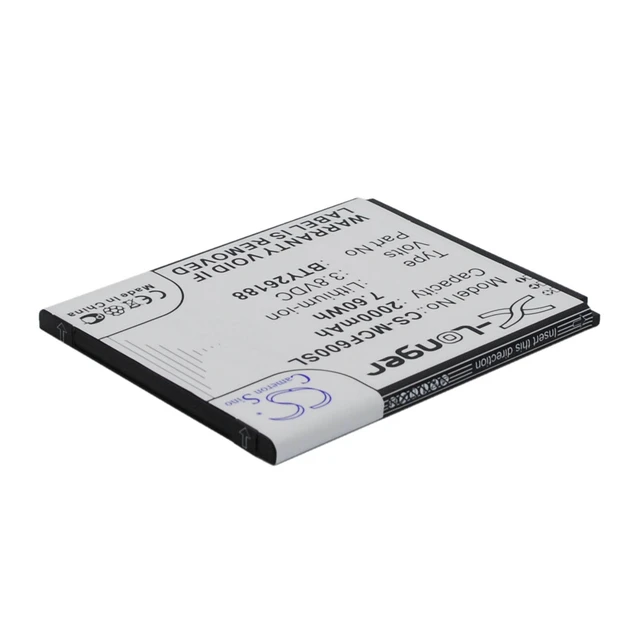 Alt view image 3 of 5 - Battery for Mobistel Cynus F6 POSH E500A Titan HD BTY26188 B01-E500 CS-MCF600SL