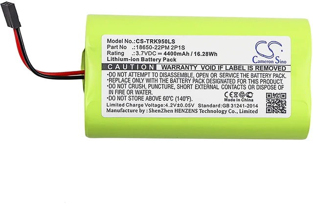 Alt view image 3 of 4 - Battery for Trelock LS 950 LS950 2P1S Lighting System CS-TRK950LS 3.7v 4400mAh