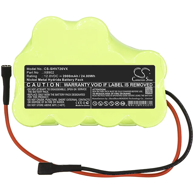 Alt view image 3 of 5 - Battery for Shark SV726 X8902 Vacuum CS-SHV726VX 12.0v 2000mAh Ni-MH 24.00Wh