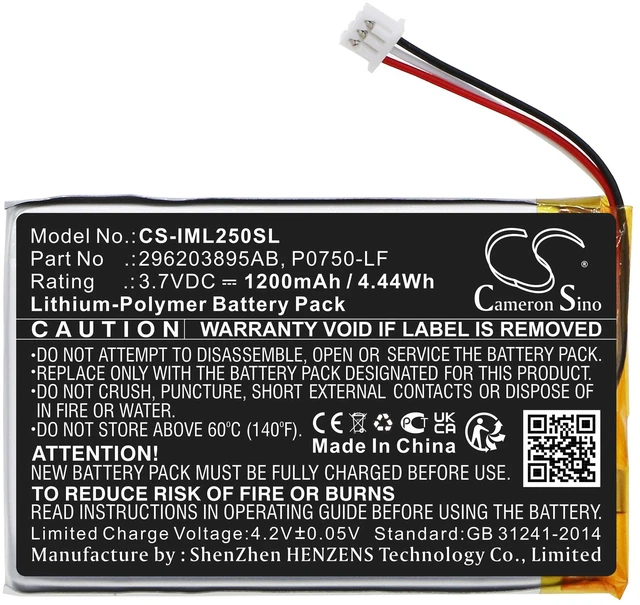 Alt view image 3 of 5 - Battery for Ingenico Link 2500 296203895AB P0750-LF Payment Terminal CS-IML250SL