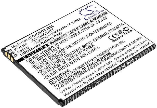 Main image of Battery for Wiko C210 Life C210AEBATT Mobile SmartPhone CS-WKC210SL 3.8v 2300mAh