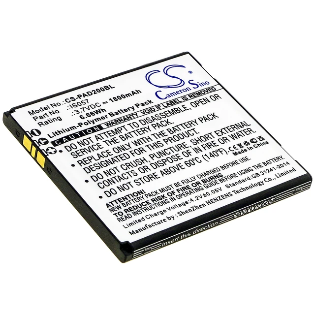 Main image of Battery for Pax D200 D200T IS275 Mini myPOS IS057 Payment Terminal CS-PAD200BL