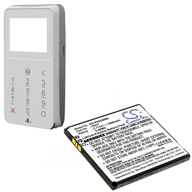 Alt view image 4 of 4 - Battery for Pax D200 D200T IS275 Mini myPOS IS057 Payment Terminal CS-PAD200BL